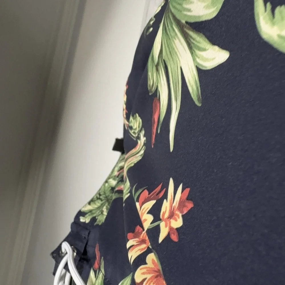 Abercrombie & Fitch Board Shorts Mens 33 Blue Hawaiian Print‎ Surfer Trunks